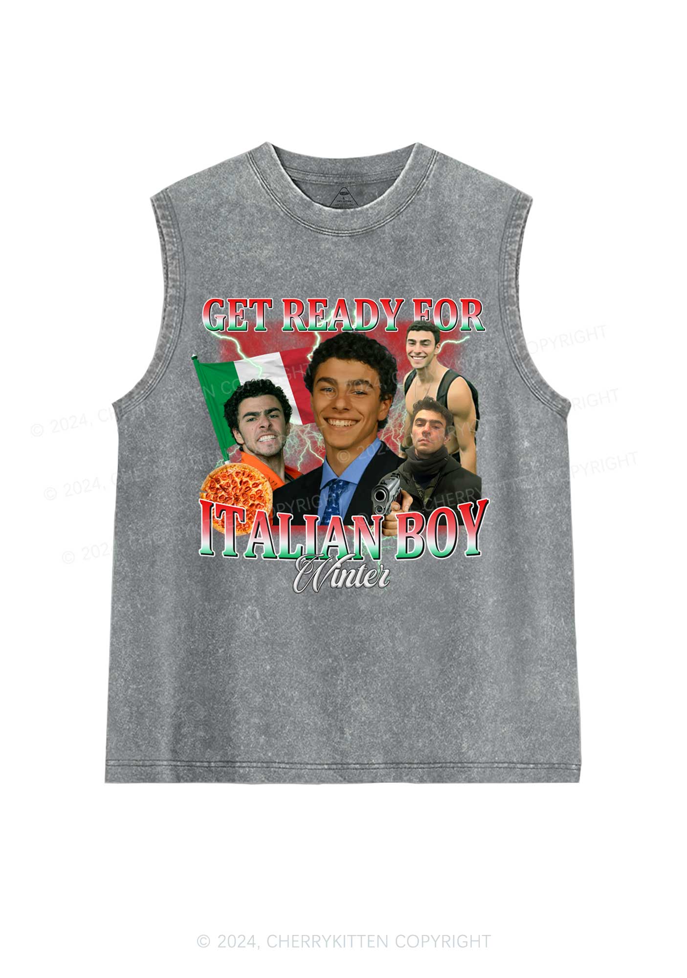 Italian Boy Winter Luigi Y2K Washed Tank Cherrykitten