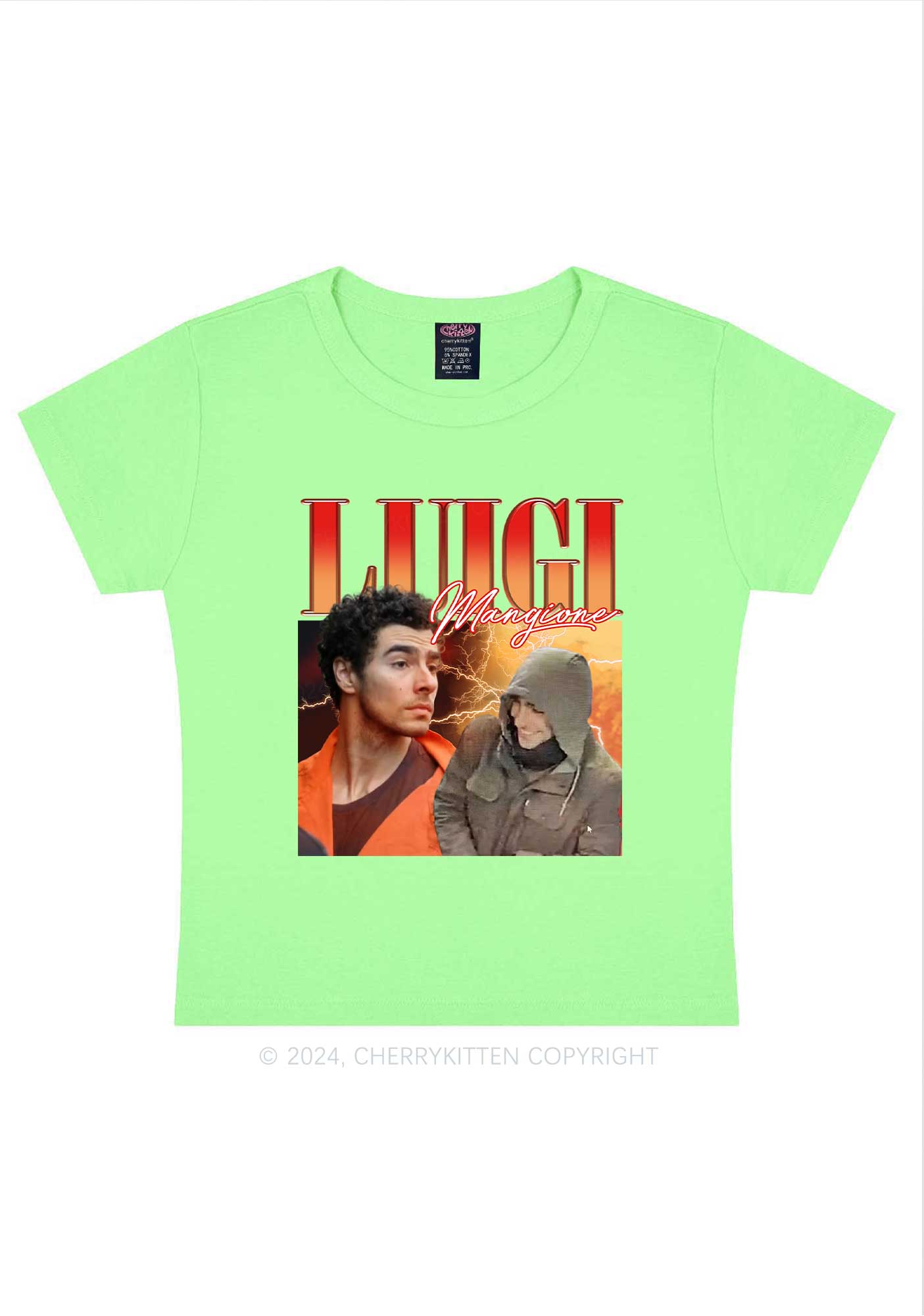 Orange Luigi Y2K Baby Tee Cherrykitten