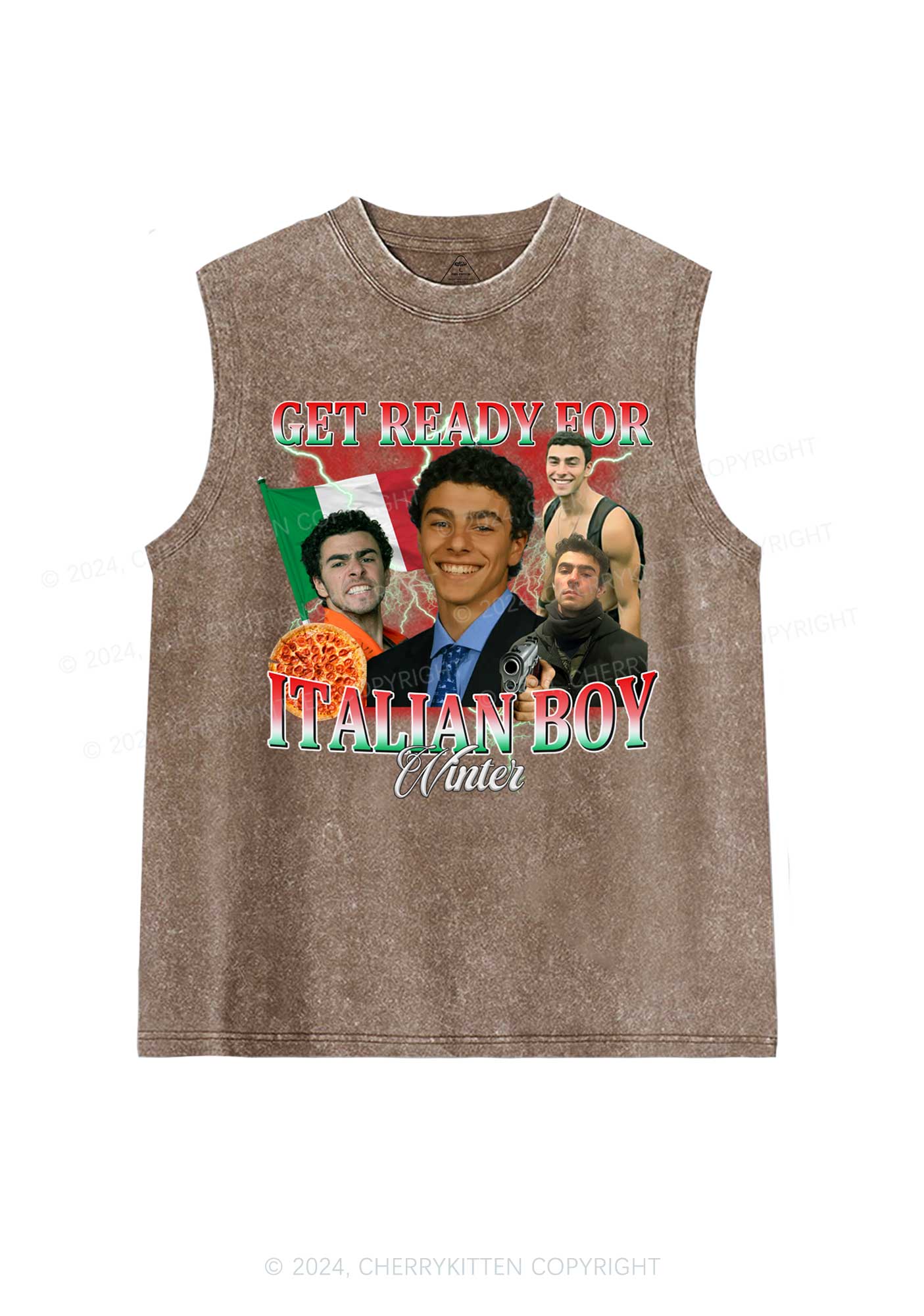 Italian Boy Winter Luigi Y2K Washed Tank Cherrykitten