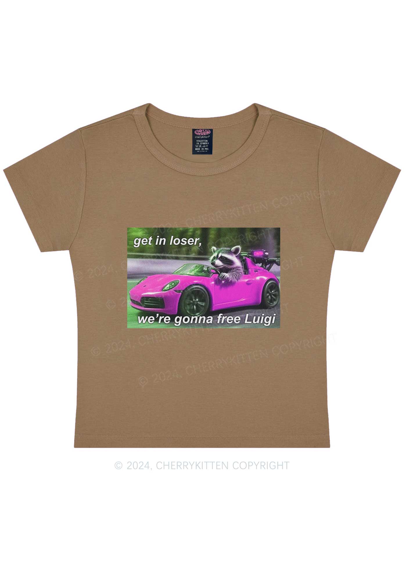 Get In Loser Free Him Y2K Baby Tee Cherrykitten