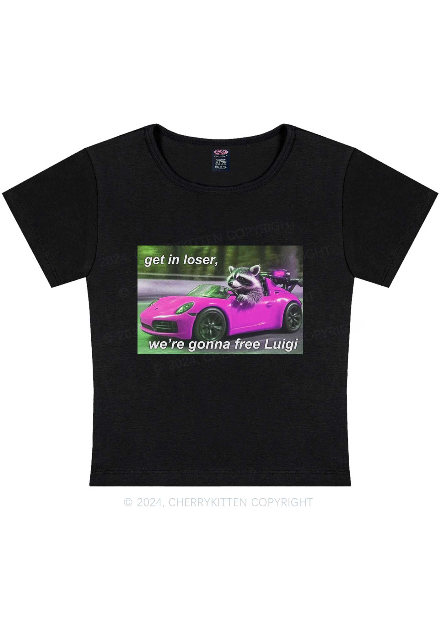 Get In Loser Free Him Y2K Baby Tee Cherrykitten