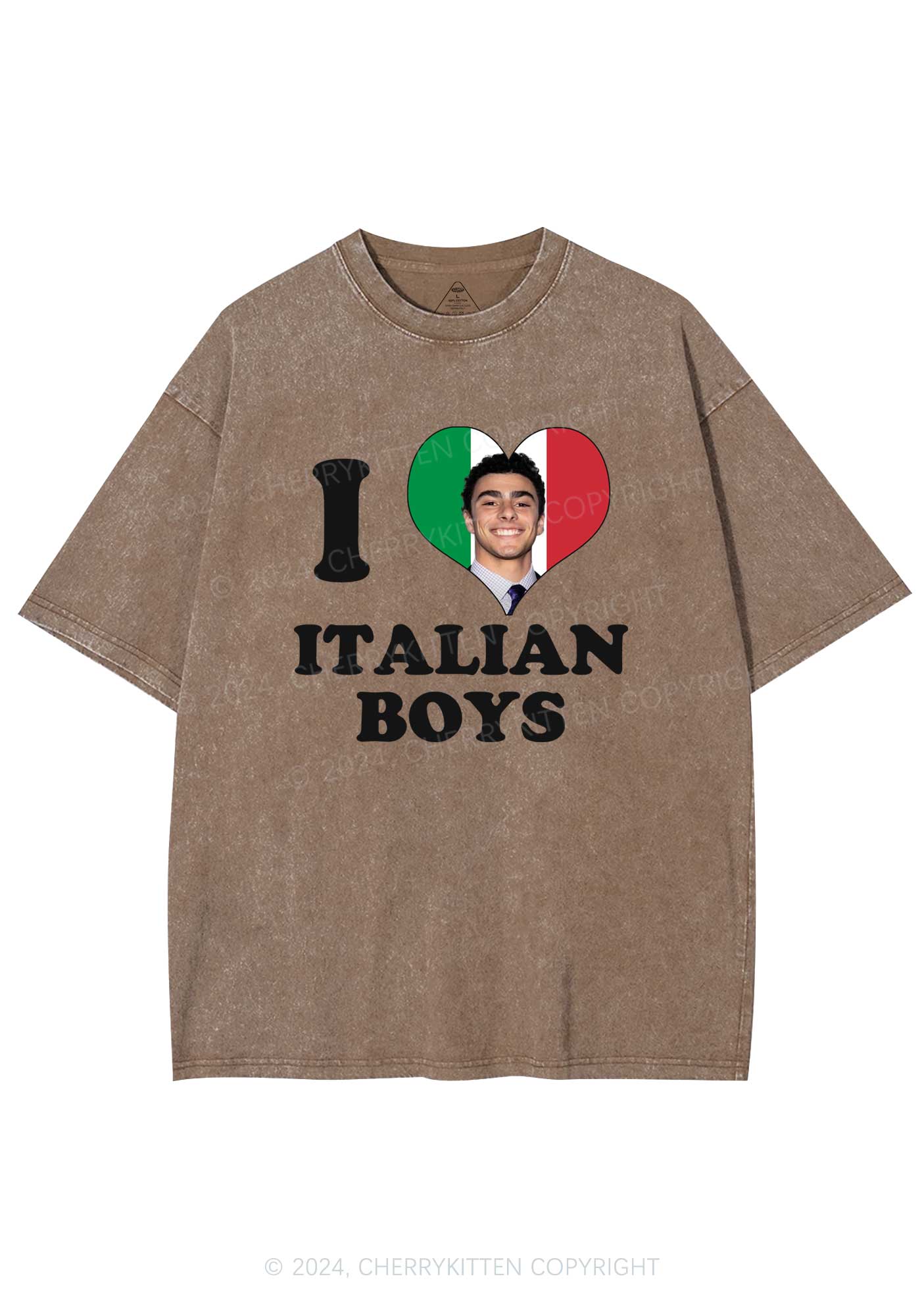 I Love Italian Luigi Y2K Washed Tee Cherrykitten