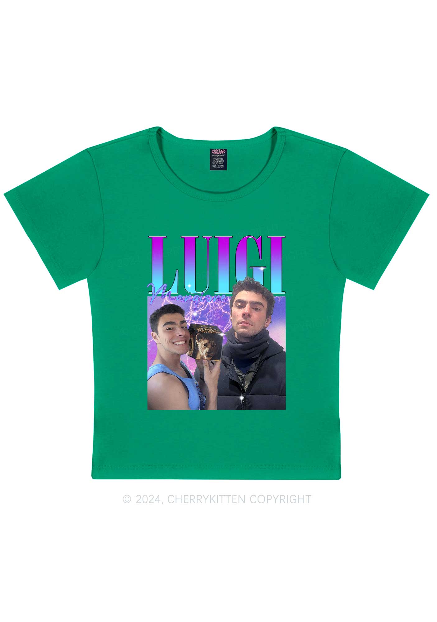 Purple Luigi Y2K Baby Tee Cherrykitten