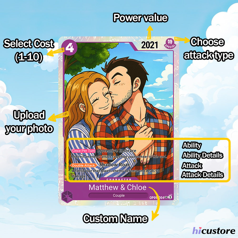 50% OFF🤩Personalized Anime Couples OP Style TCG Card