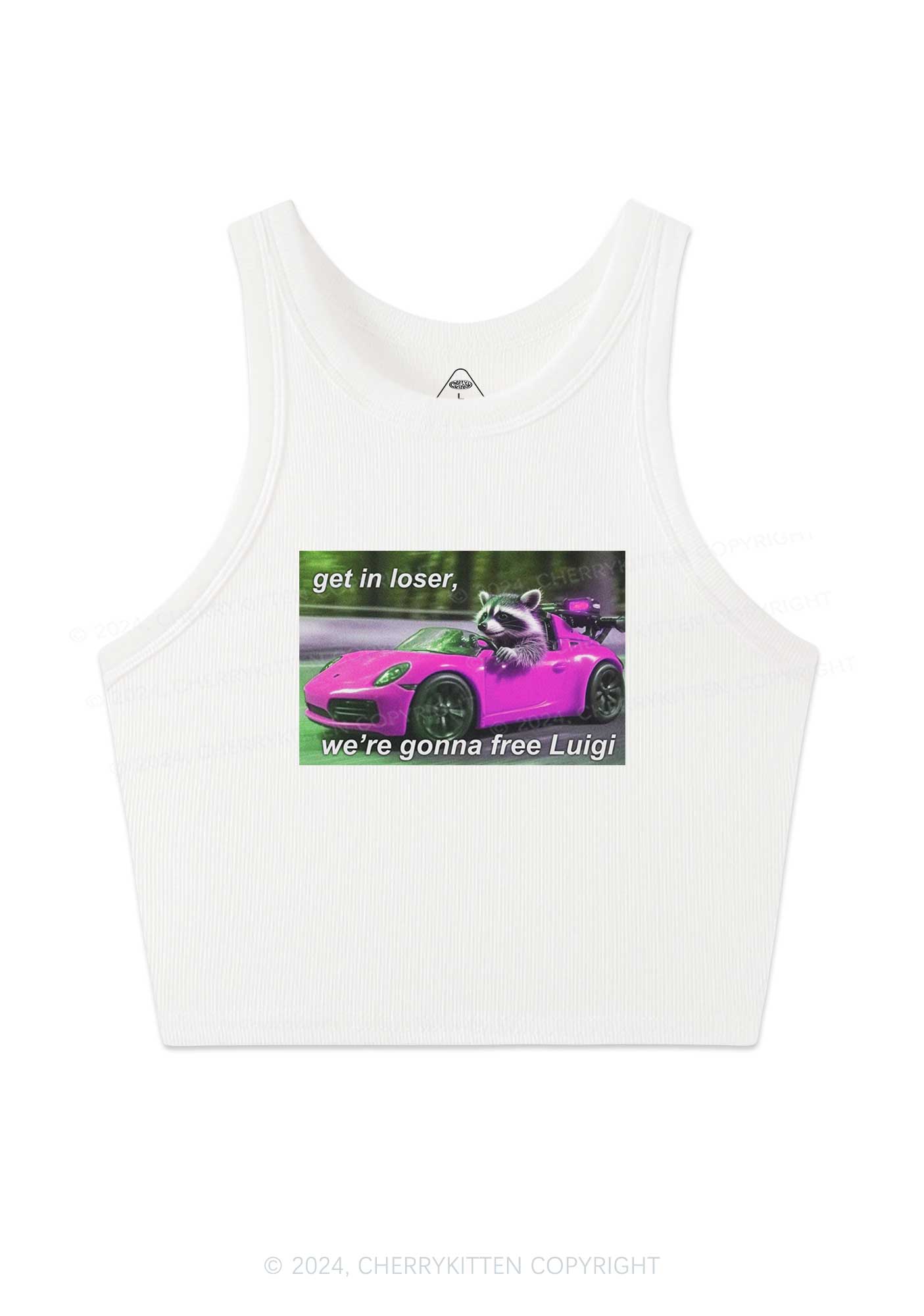 Get In Loser Free Him Y2K Crop Tank Top Cherrykitten