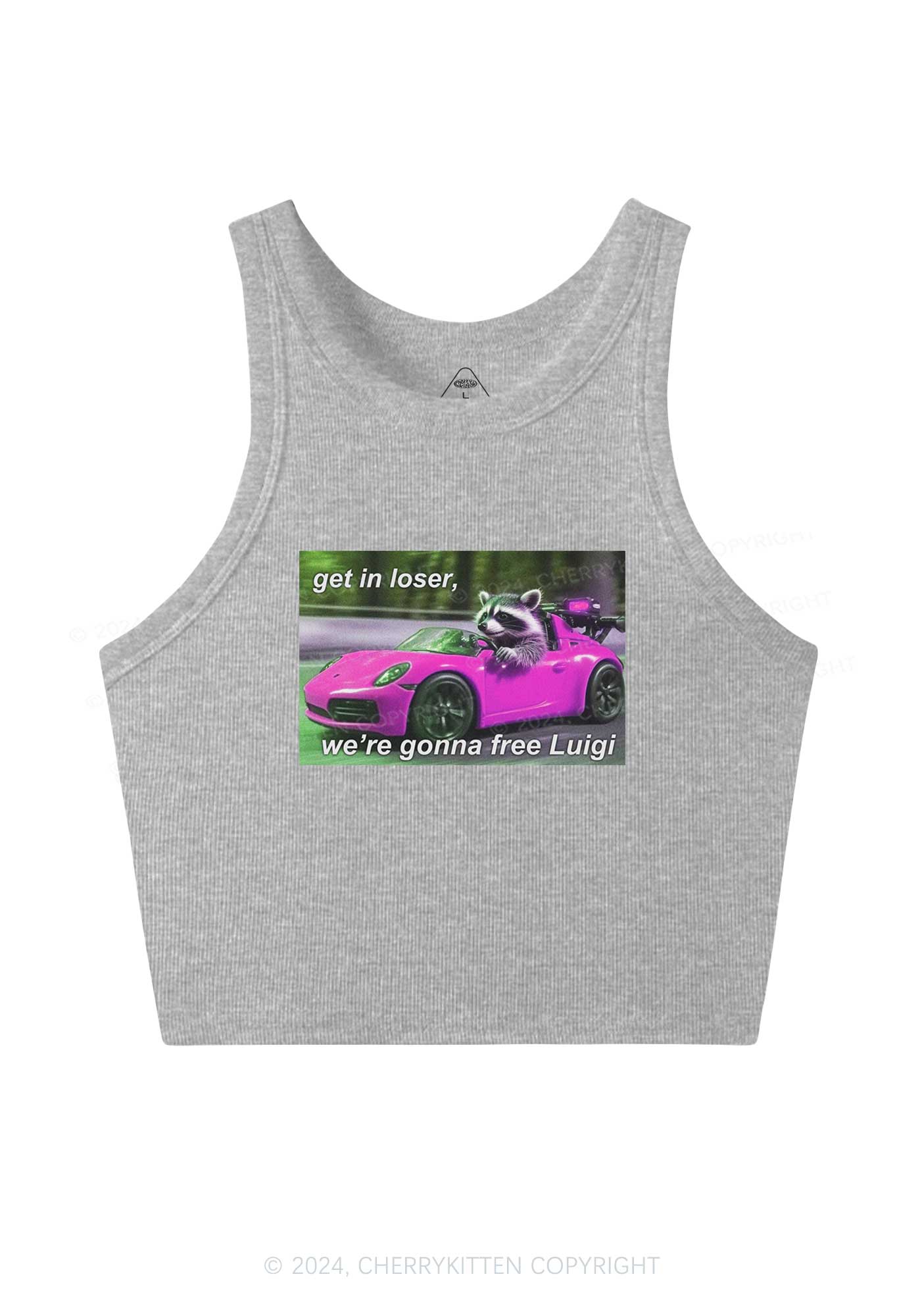 Get In Loser Free Him Y2K Crop Tank Top Cherrykitten