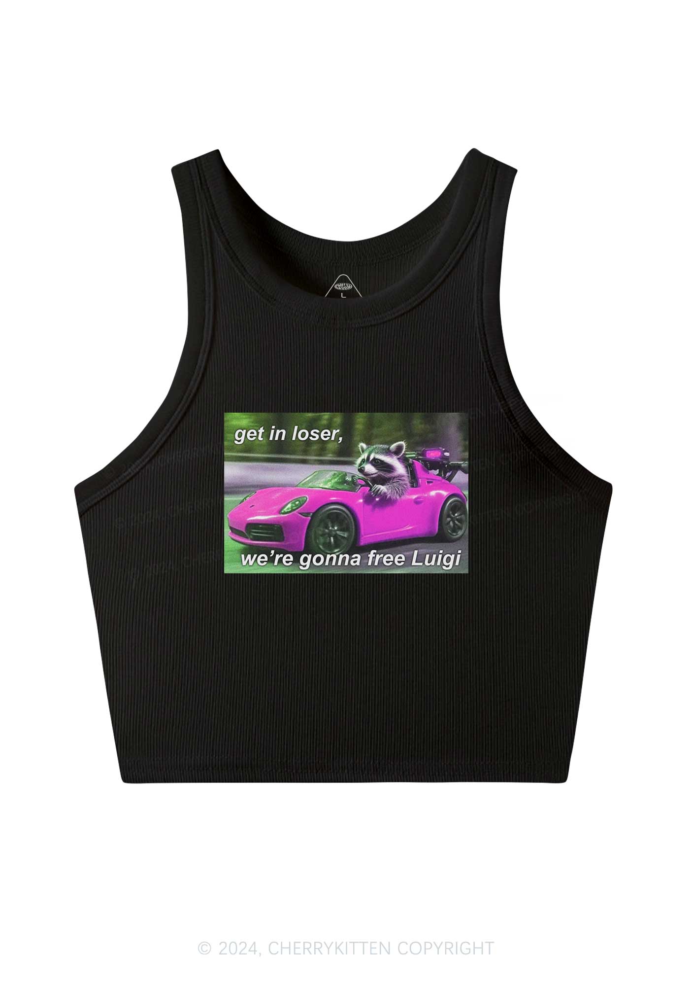 Get In Loser Free Him Y2K Crop Tank Top Cherrykitten