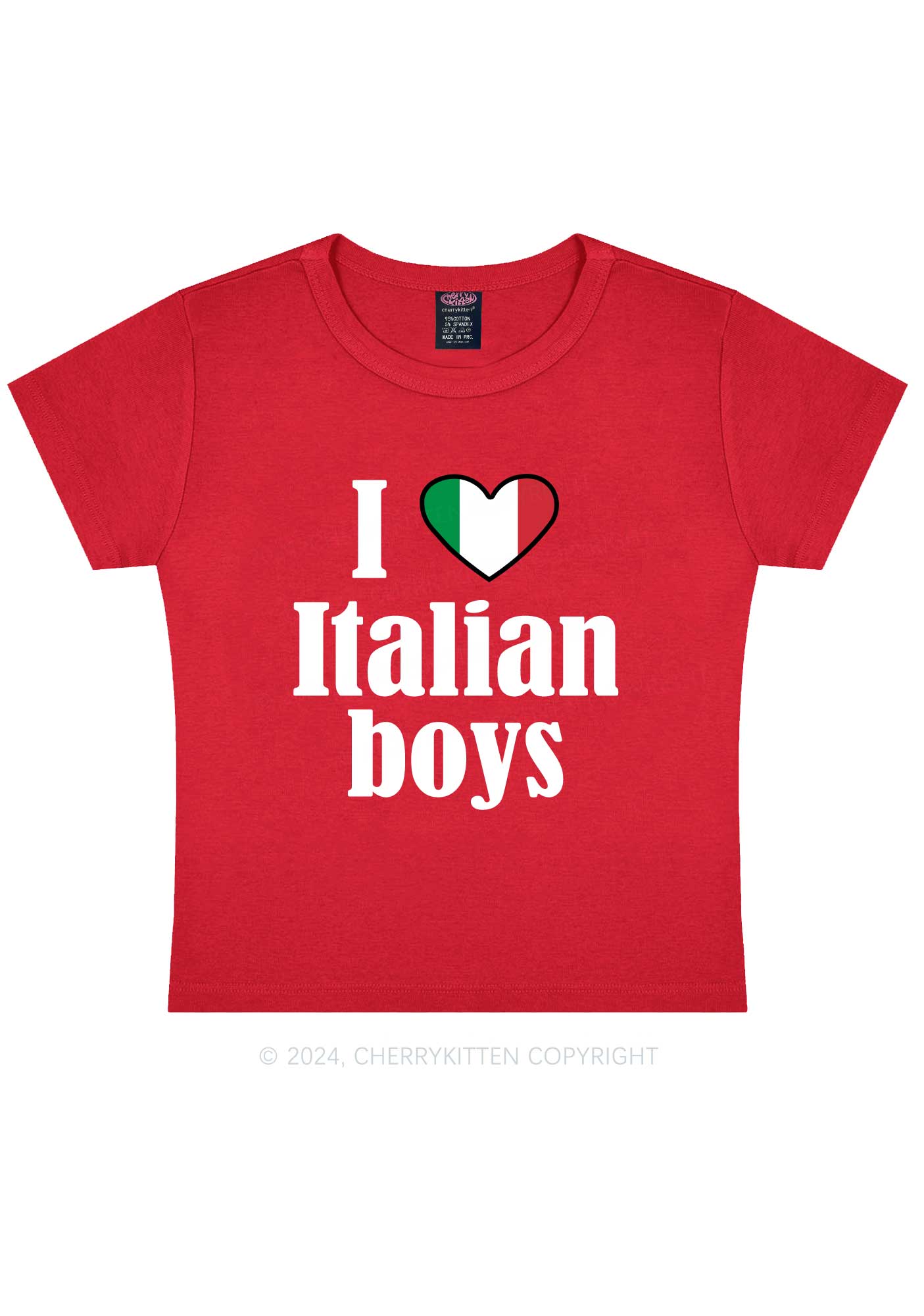 I Love Italian Boys Y2K Baby Tee Cherrykitten