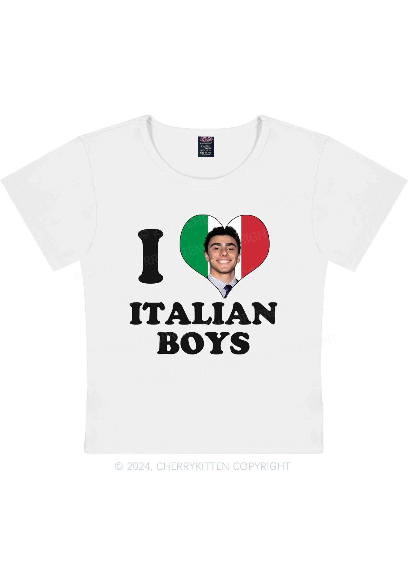 I Love Italian Luigi Y2K Baby Tee Cherrykitten