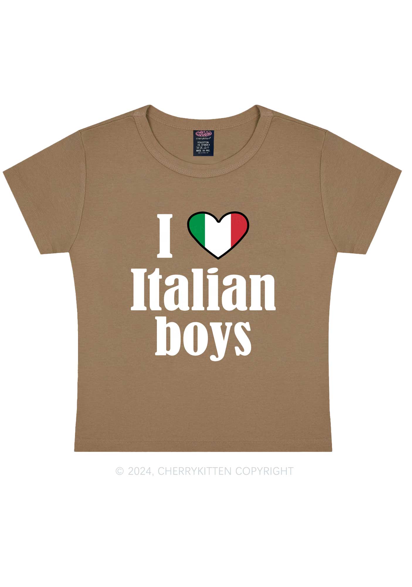 I Love Italian Boys Y2K Baby Tee Cherrykitten