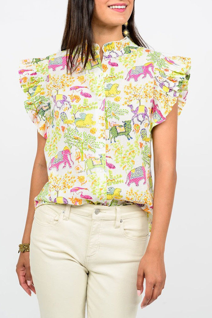 Animal Fair Flutter Sleeve Top