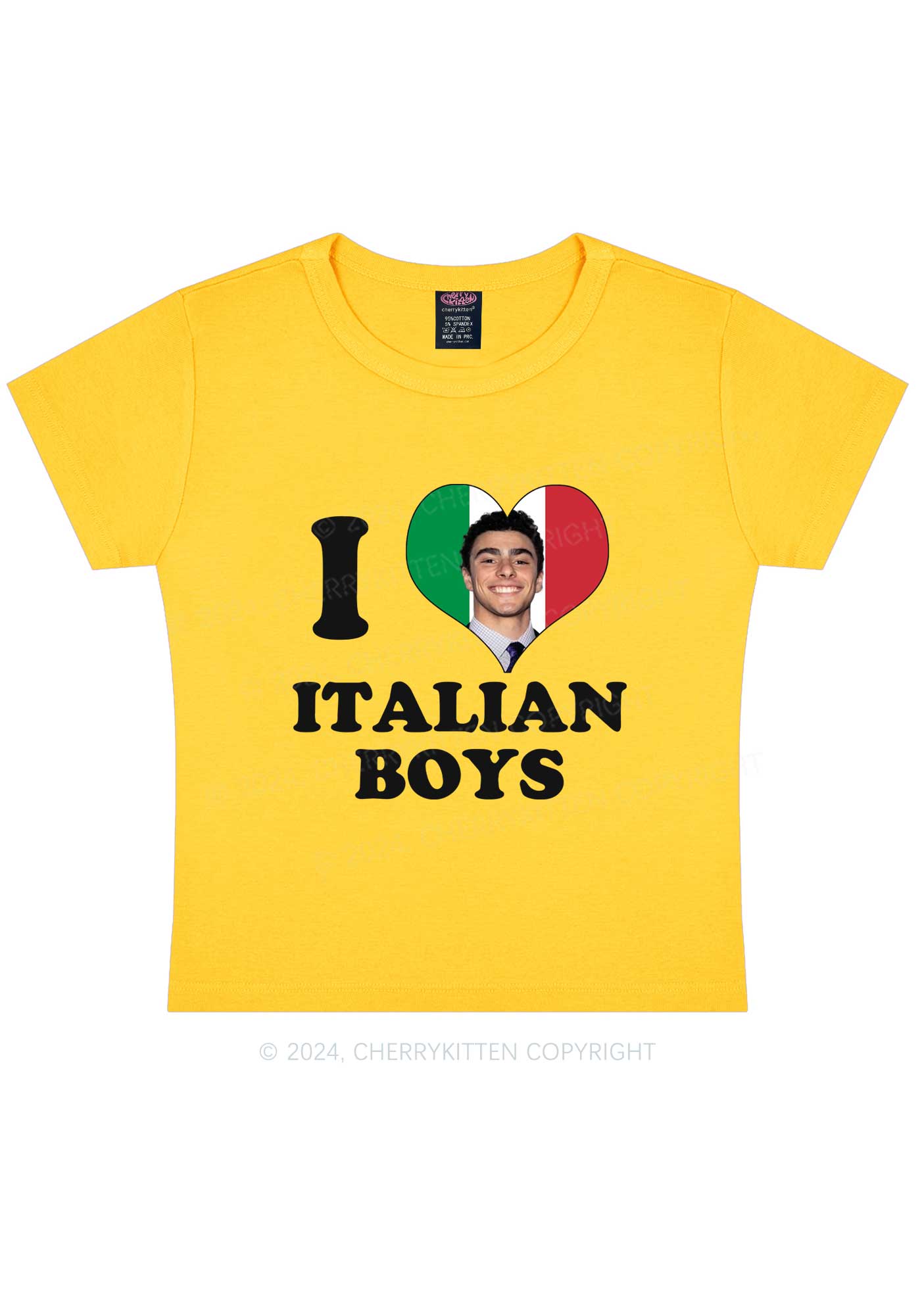 I Love Italian Luigi Y2K Baby Tee Cherrykitten