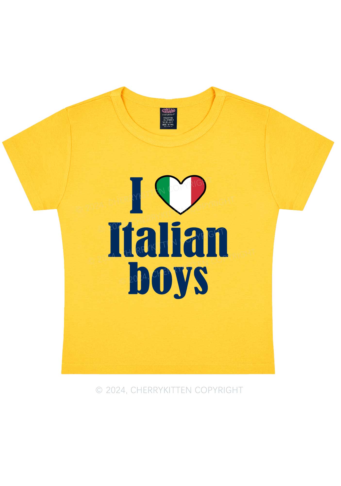 I Love Italian Boys Y2K Baby Tee Cherrykitten