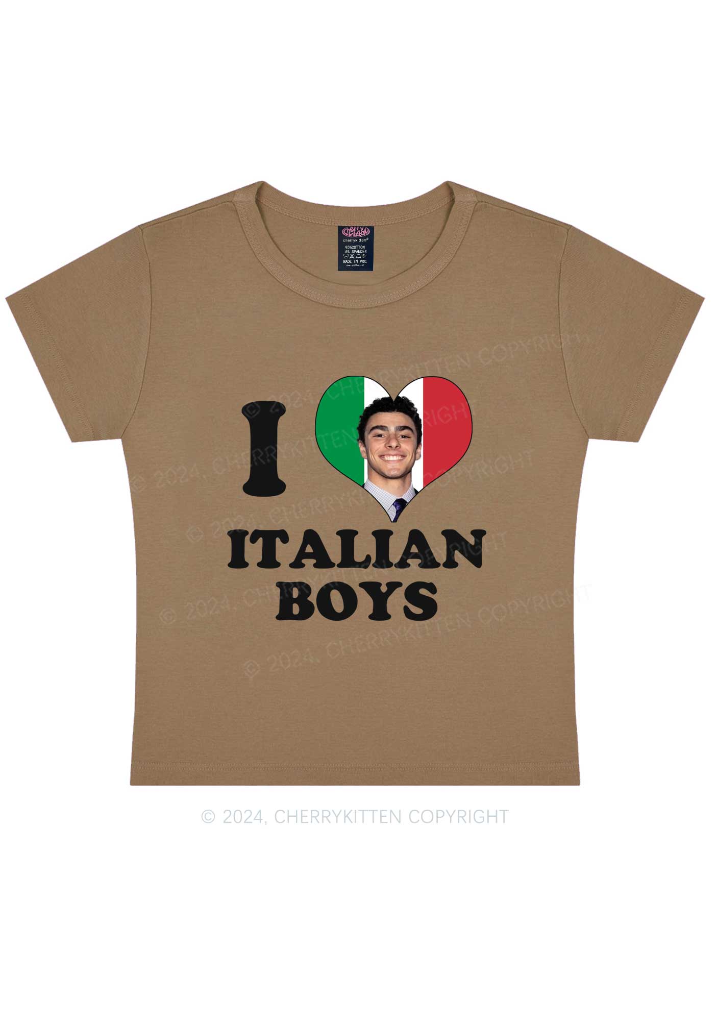 I Love Italian Luigi Y2K Baby Tee Cherrykitten