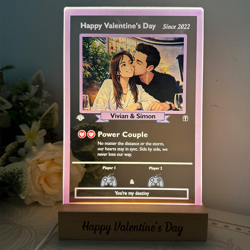 50%OFF❤️Custom Couple Anime Art Acrylic LED Light