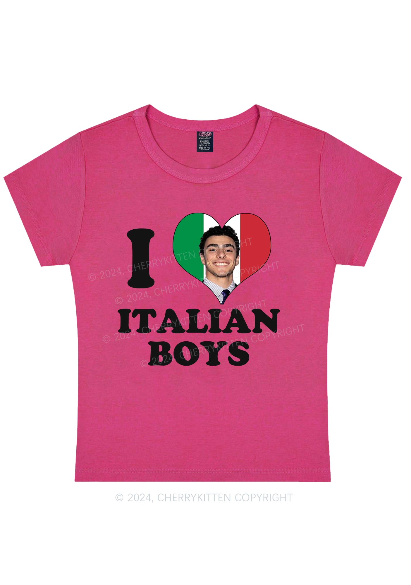 Curvy I Love Italian Y2K Baby Tee Cherrykitten