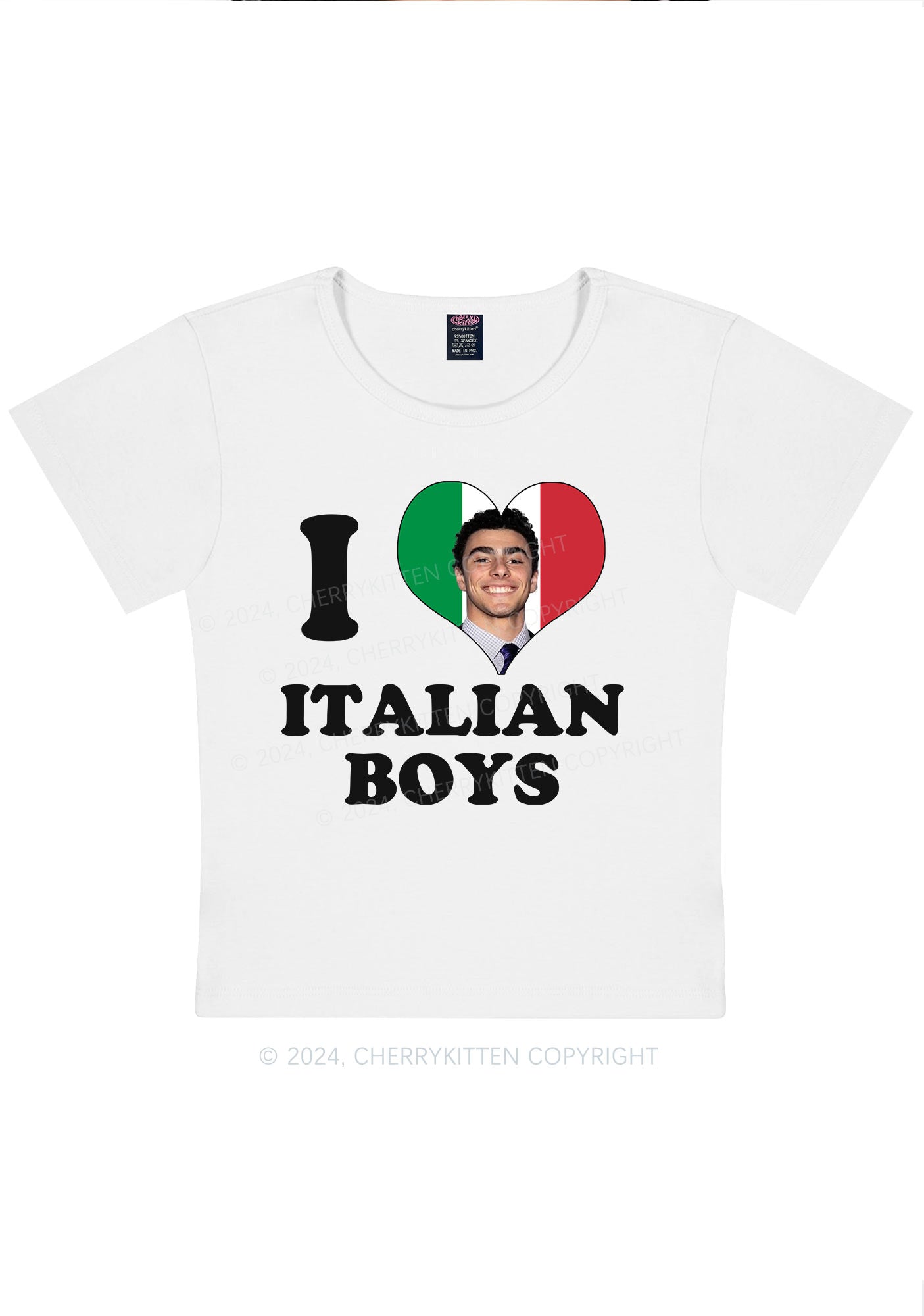 Curvy I Love Italian Y2K Baby Tee Cherrykitten