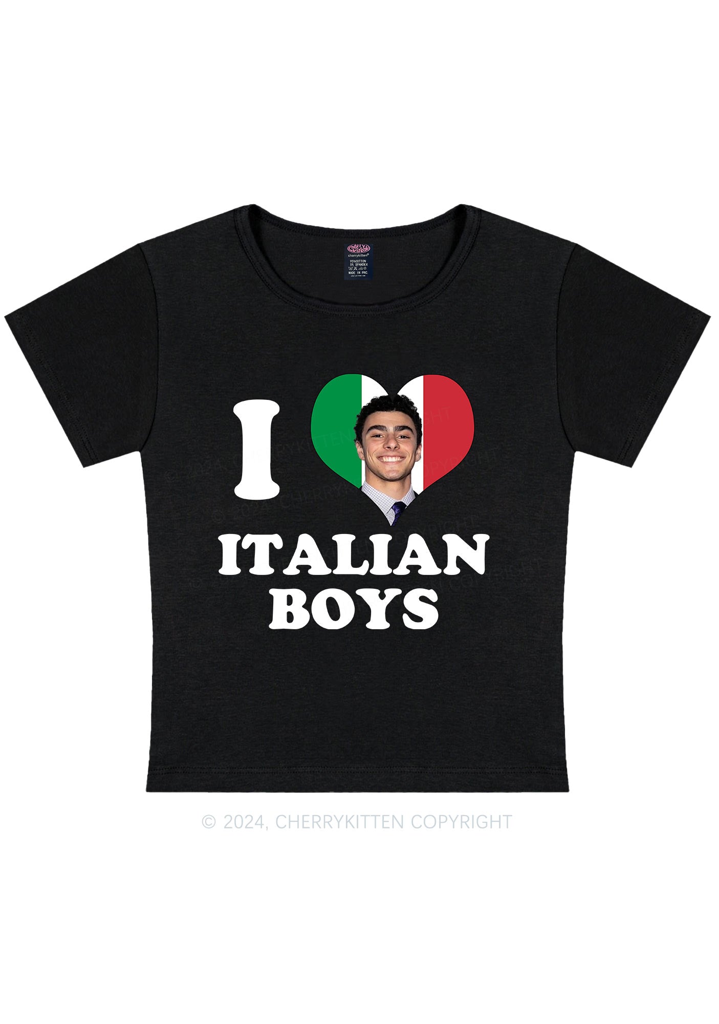 Curvy I Love Italian Y2K Baby Tee Cherrykitten