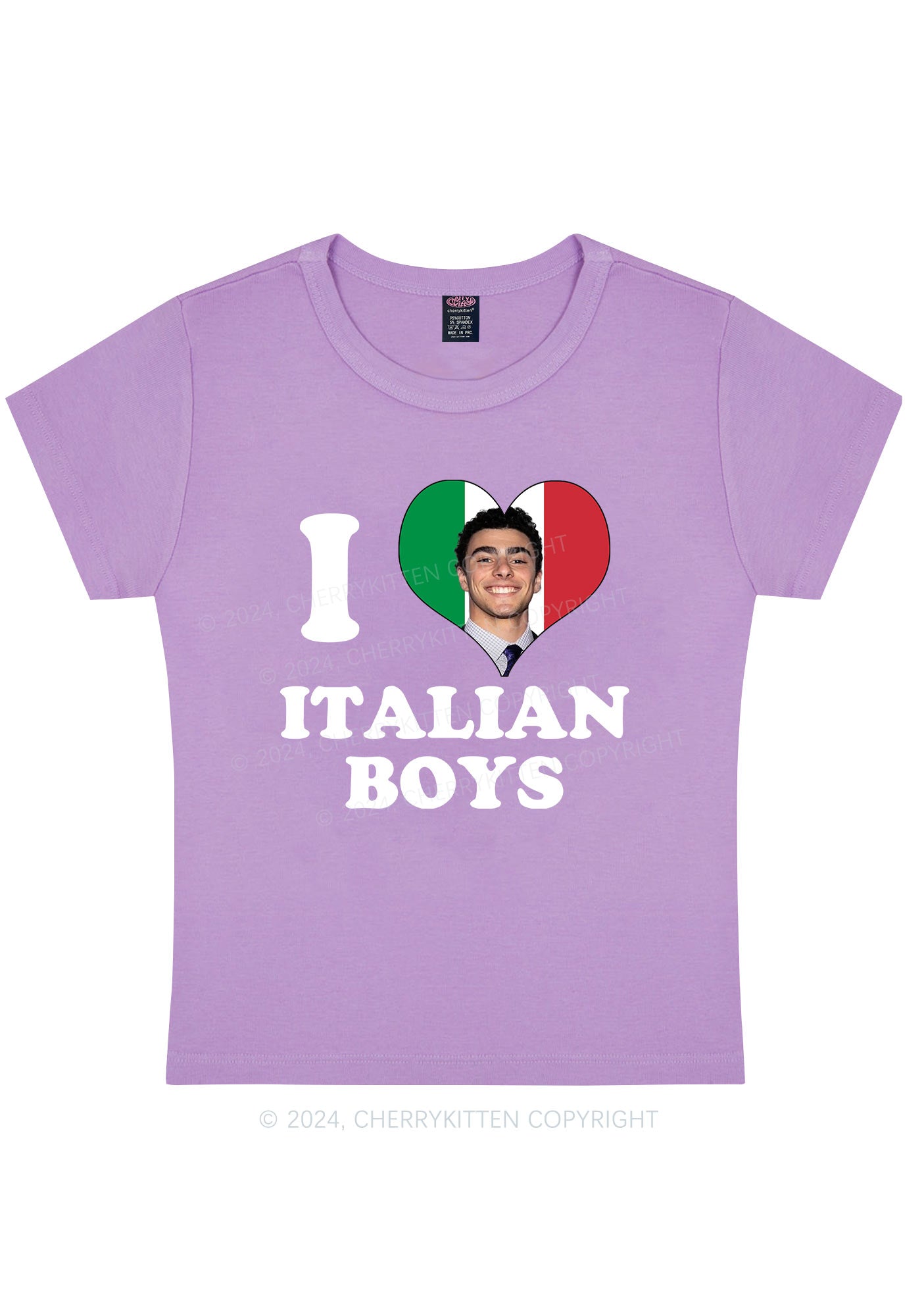 Curvy I Love Italian Y2K Baby Tee Cherrykitten