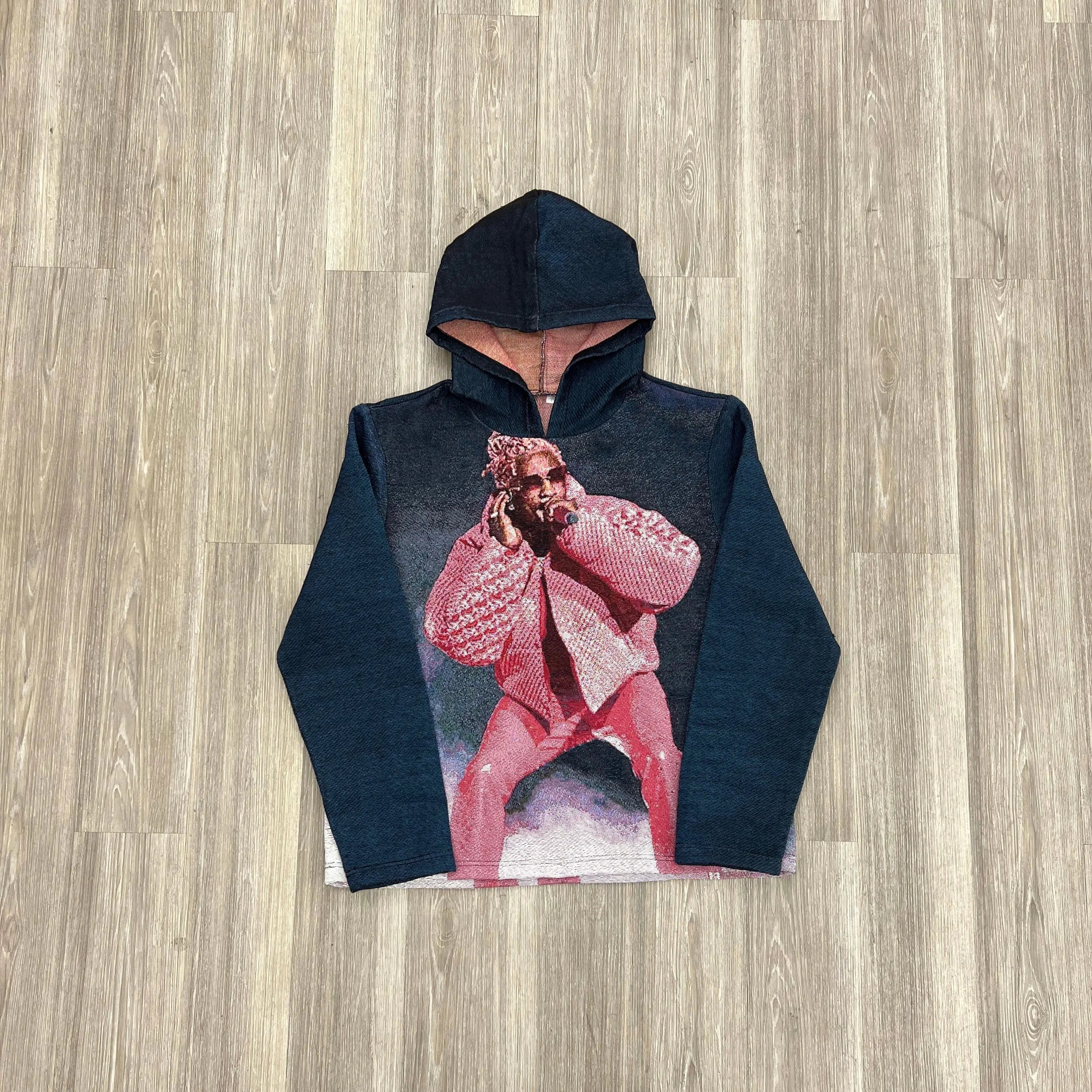 PINK THUG TAPESTRY HOODIE