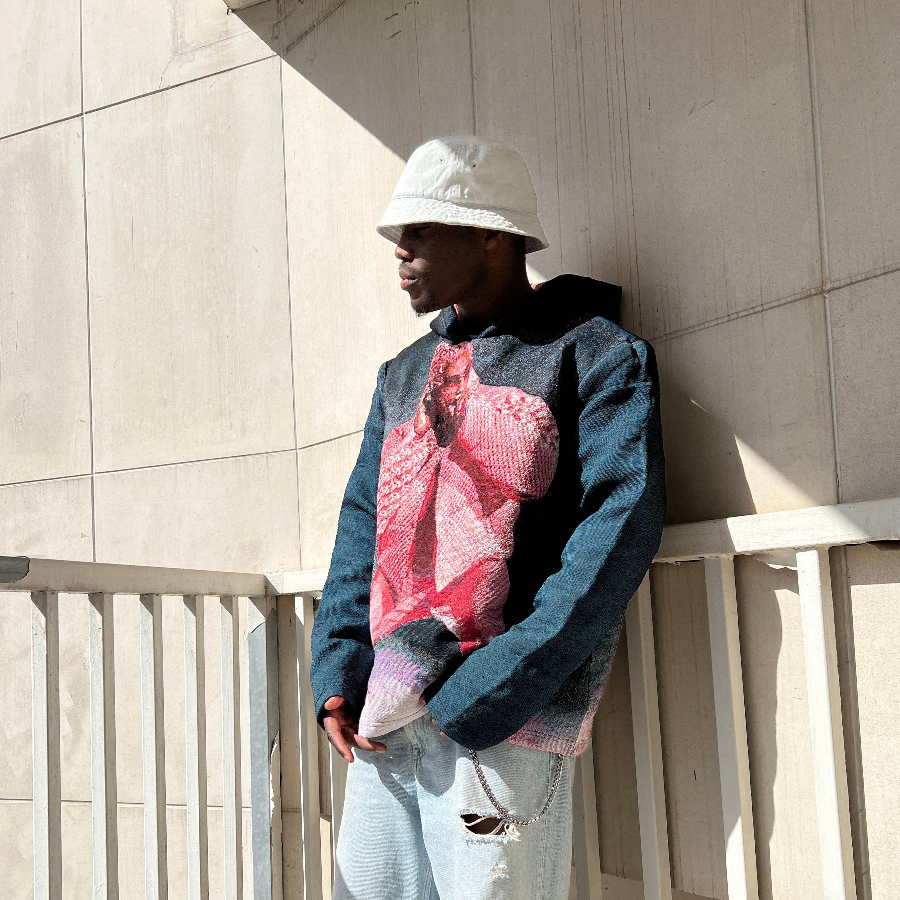 PINK THUG TAPESTRY HOODIE