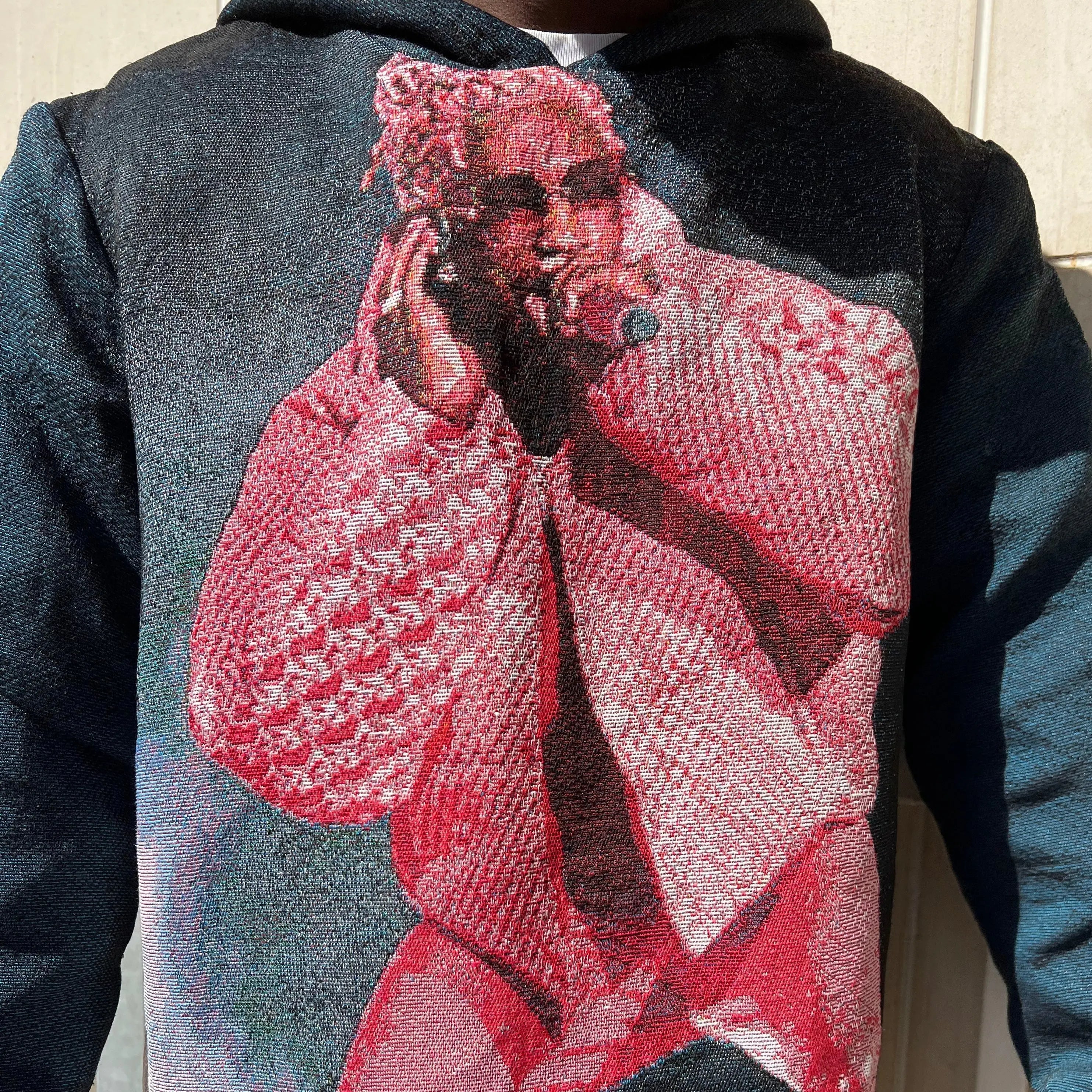 PINK THUG TAPESTRY HOODIE