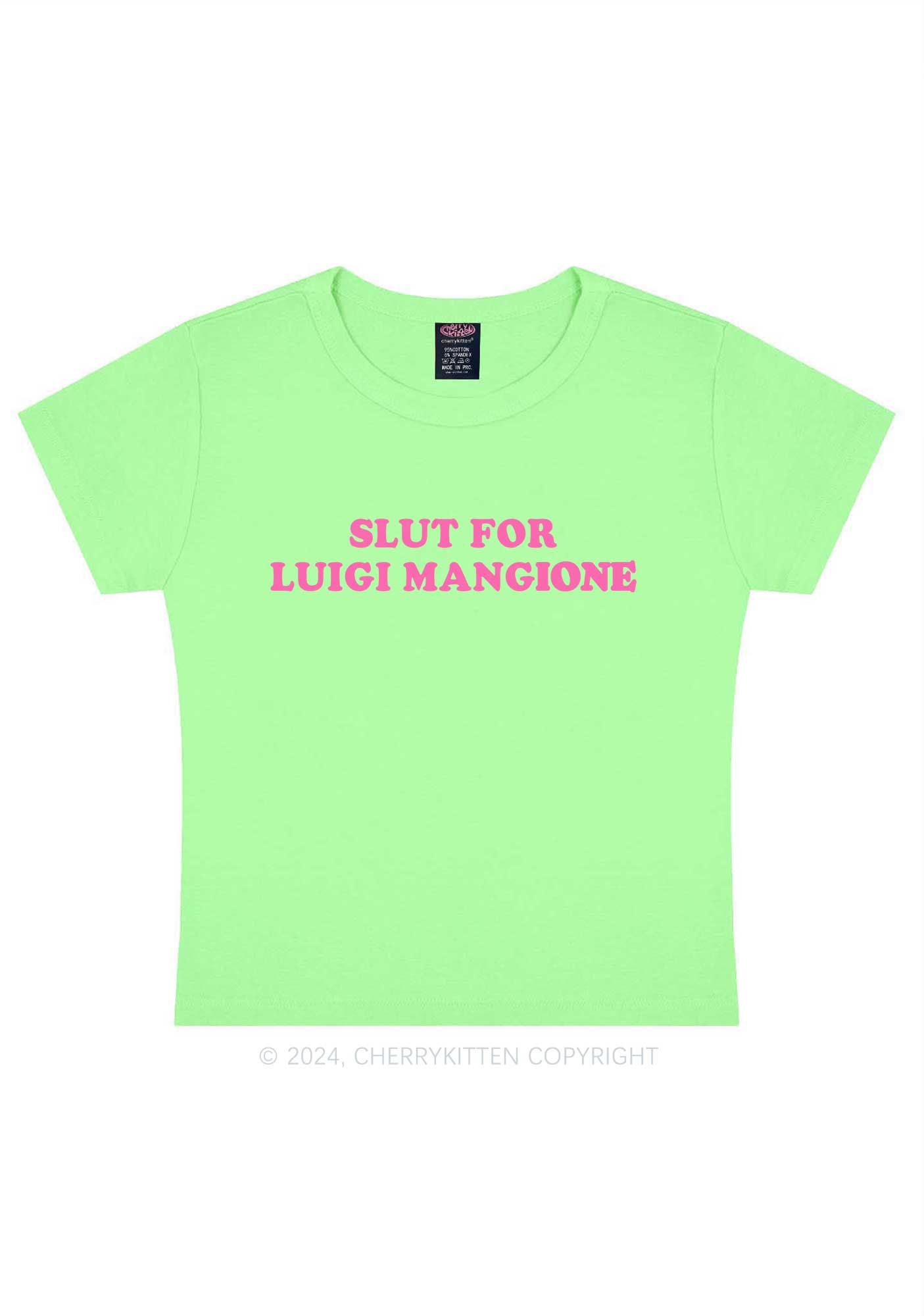 Slxt For Luigi Y2K Baby Tee Cherrykitten