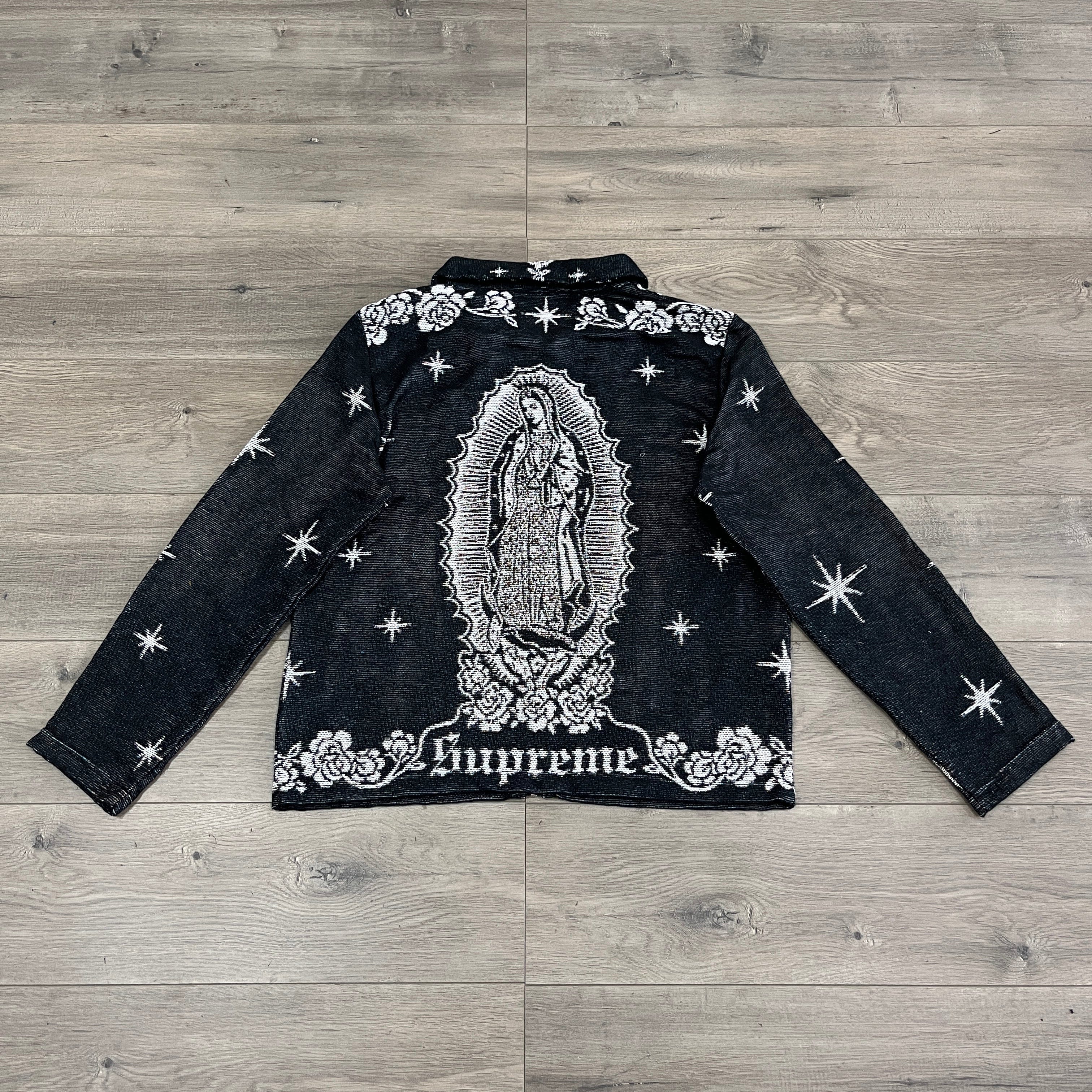 VIRGENCITA BLACK TAPESTRY JACKET