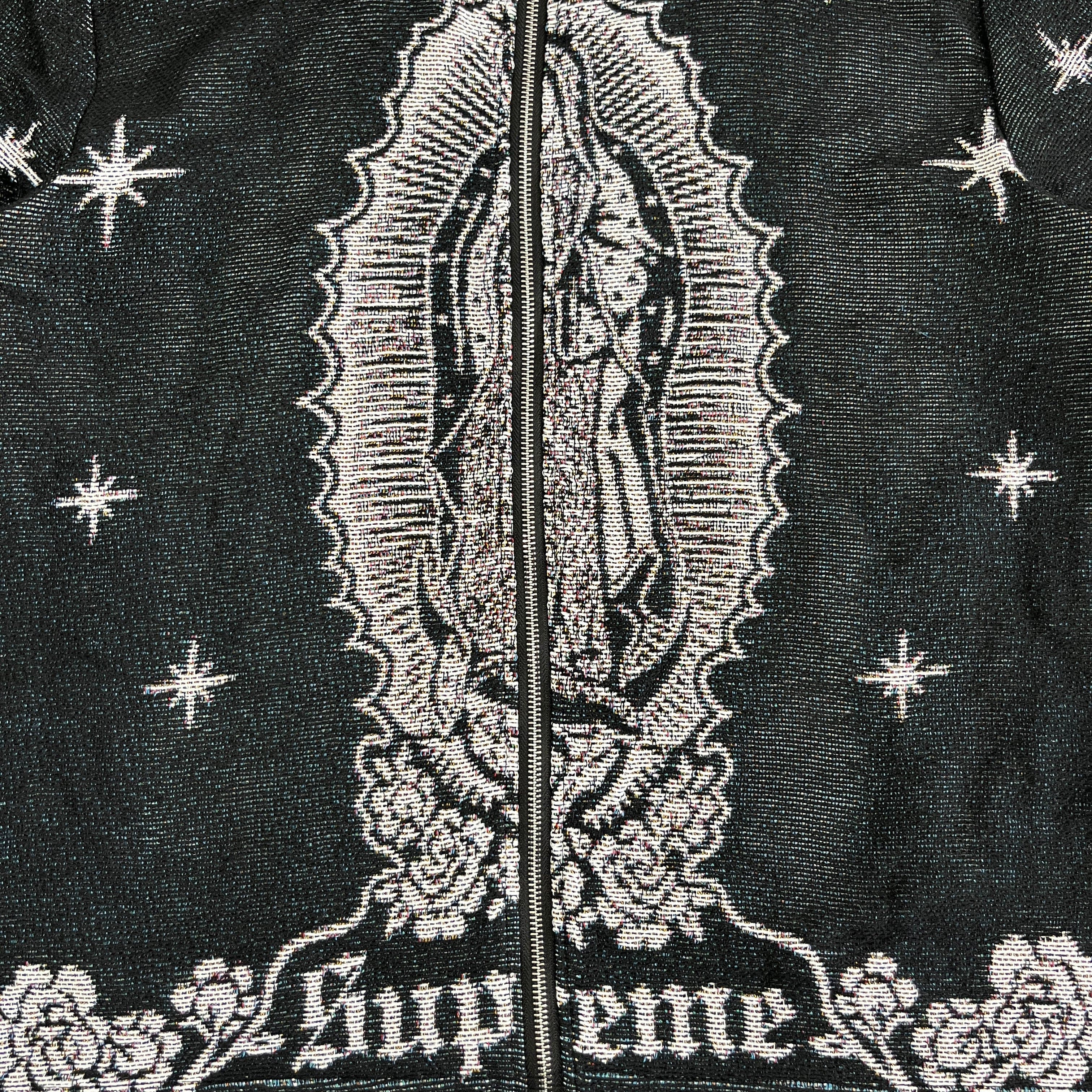 VIRGENCITA BLACK TAPESTRY JACKET